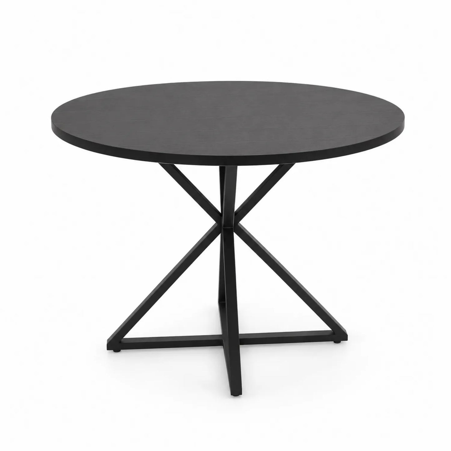 Tavolo da pranzo rotondo in MDF e metallo nero diametro 100 cm