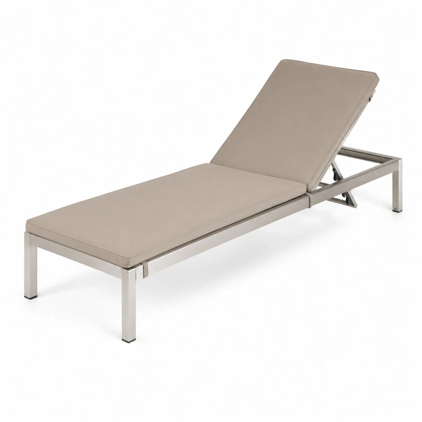 Lettino prendisole in acciaio inossidabile regolabile in tessuto beige