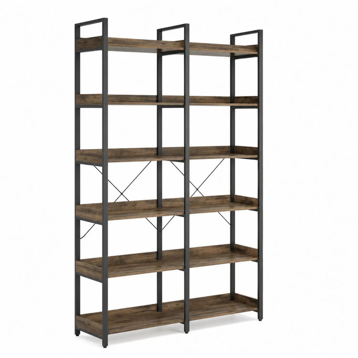 Scaffale a 5 ripiani in legno e metallo 180x120x30 cm