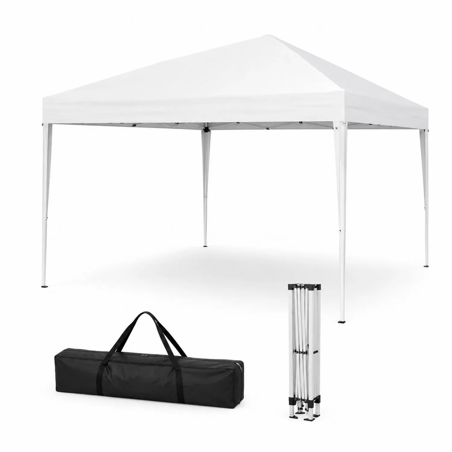 Gazebo pieghevole 3x3 m in tessuto di poliestere e struttura in metallo
