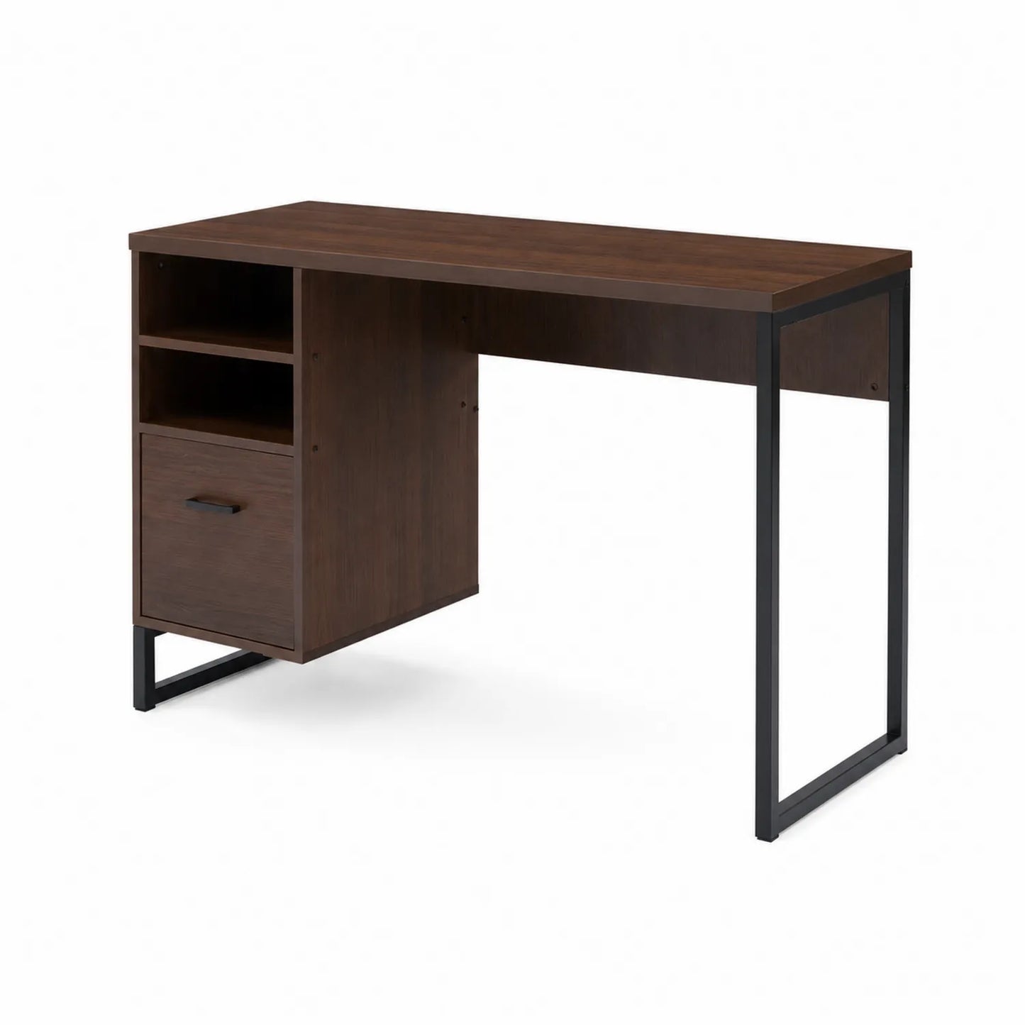 Scrivania in Legno con Gambe in Acciaio, 120x60x75 cm