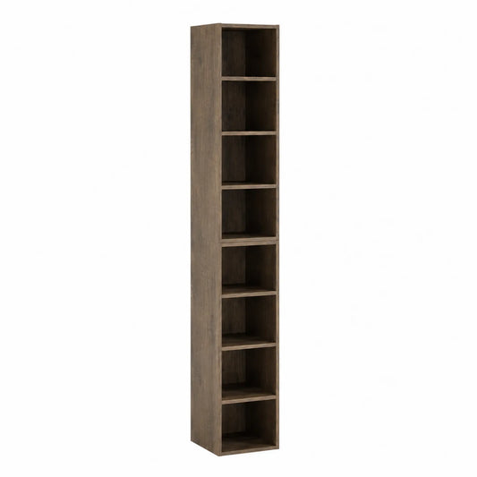 Libreria alta in legno marrone con 7 ripiani