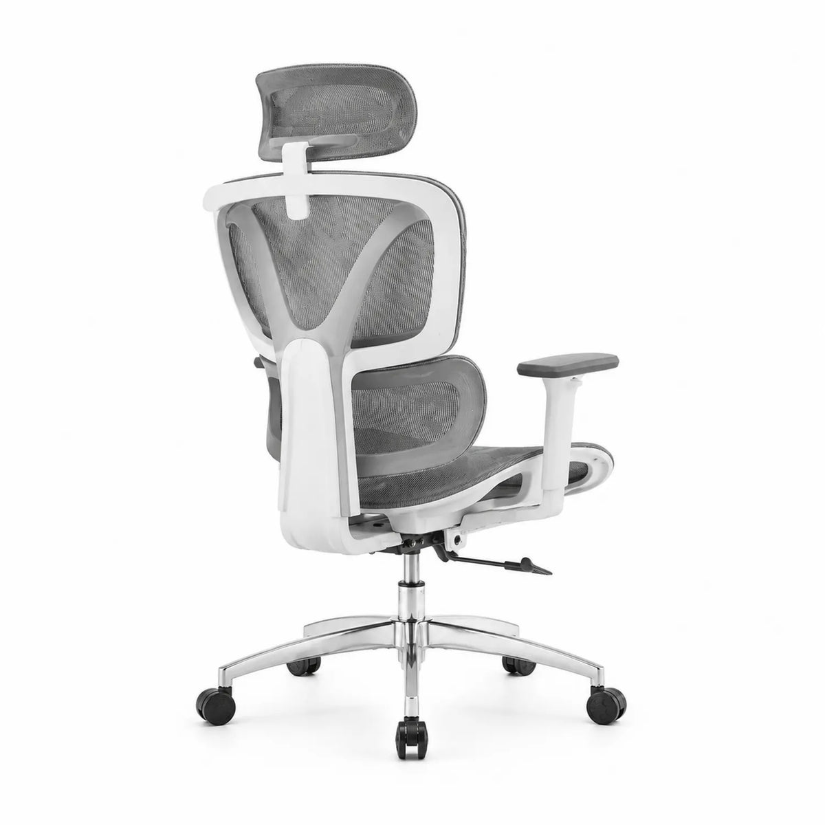 Sedia da ufficio in rete con base in acciaio, colore Grigio