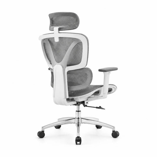 Sedia da ufficio in rete con base in acciaio, colore Grigio