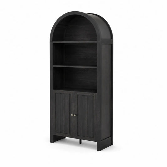 Libreria ad arco in MDF nero 180x80x30 cm
