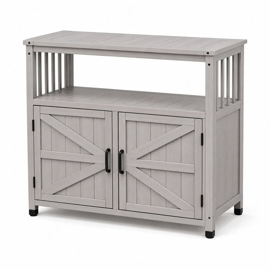 Credenza cucina in legno composito grigio con 2 ante