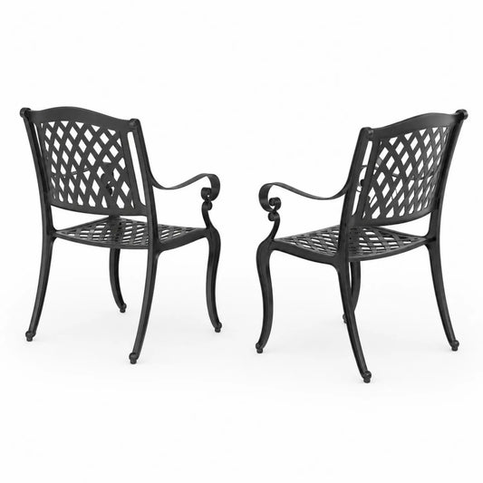 Set di 2 sedie in alluminio pressofuso Nero